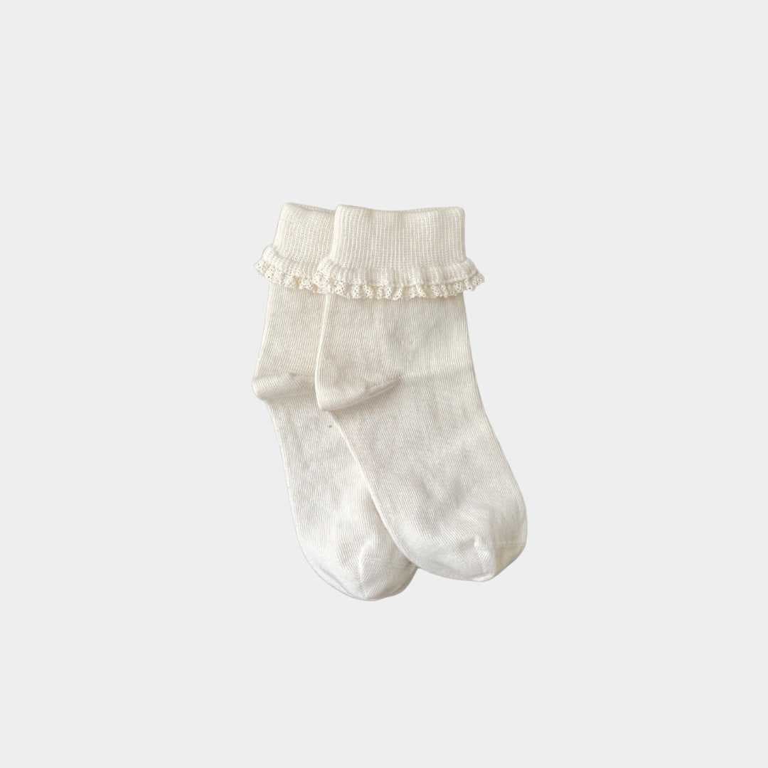 Q for Quinn Natural (no dye) Lace Kids Socks