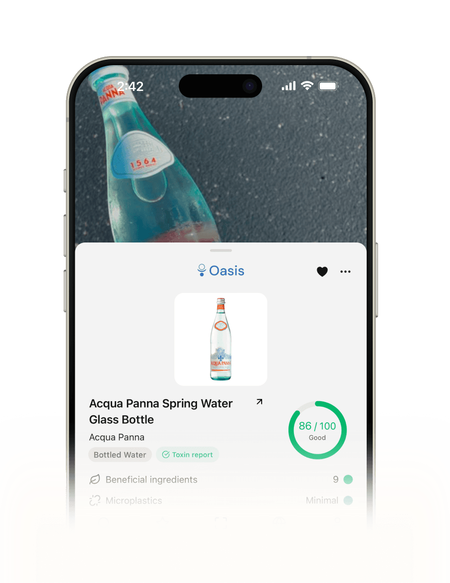 Oasis app scanning a product
