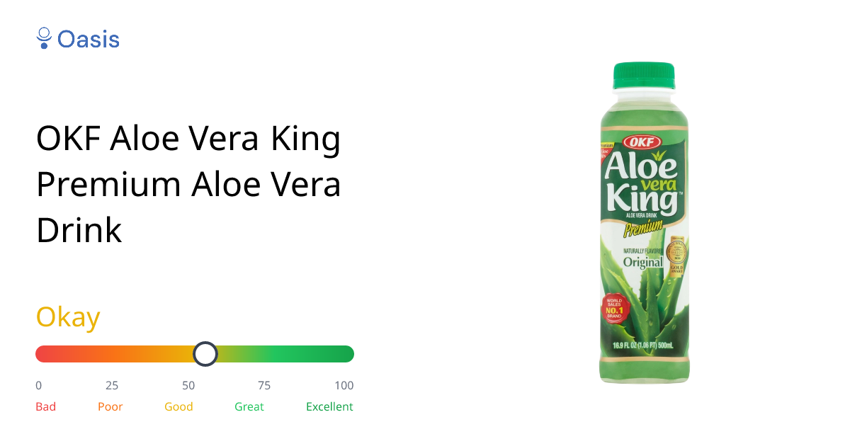 OKF Aloe Vera King Premium Aloe Vera Drink Health Rating & Analysis | Oasis