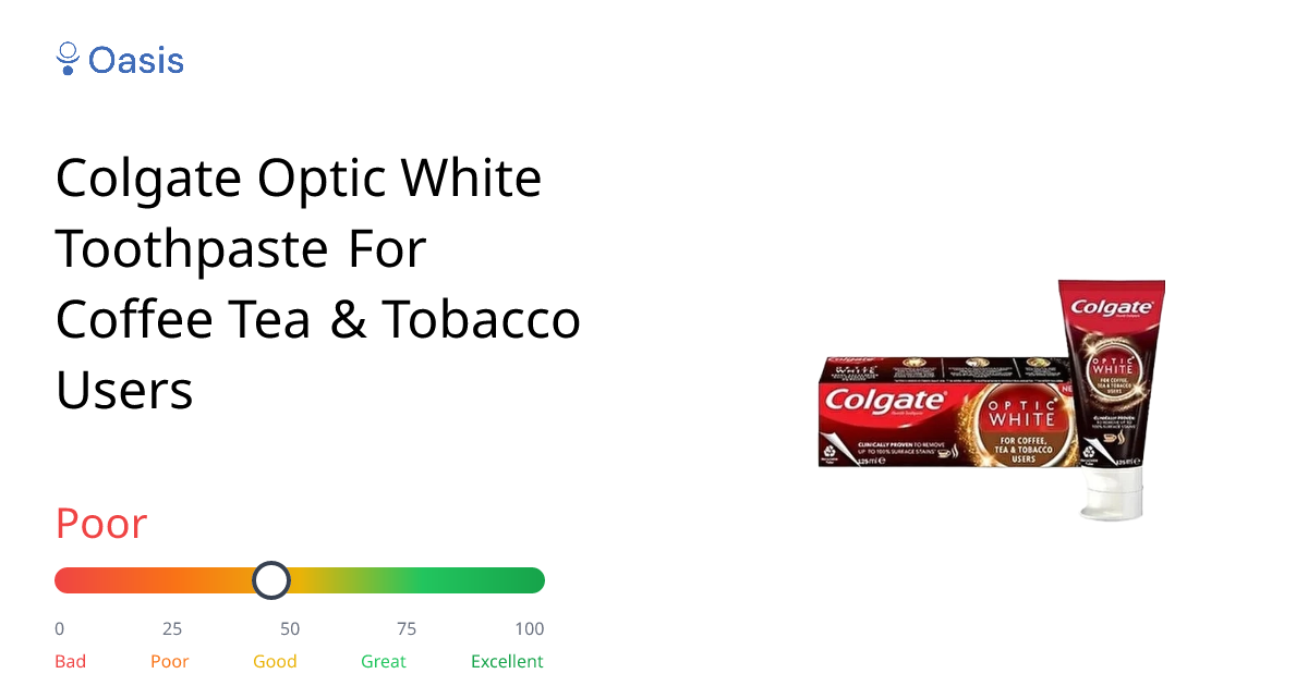 colgate optic white for coffee tea and tobacco review Colgate Optic White Toothpaste For Coffee Tea & Tobacco Users Health Rating  & Analysis