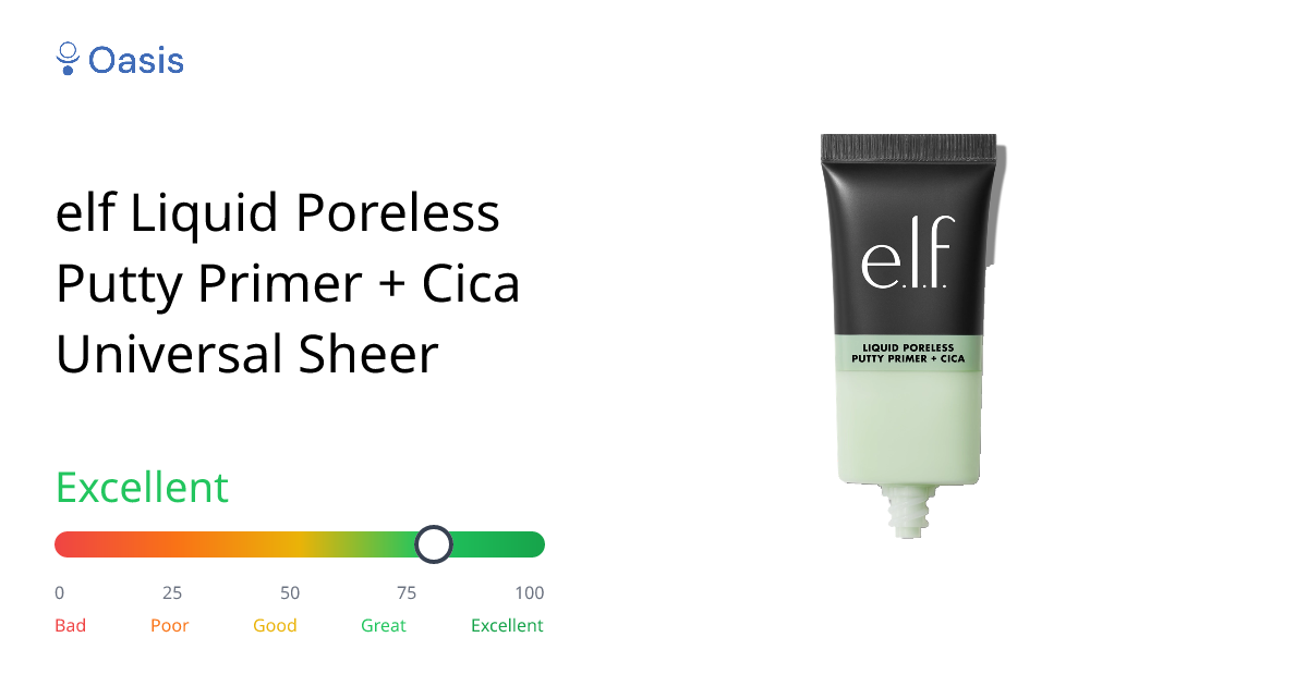 elf Liquid Poreless Putty Primer + Cica Universal Sheer Health Rating &  Analysis | Oasis
