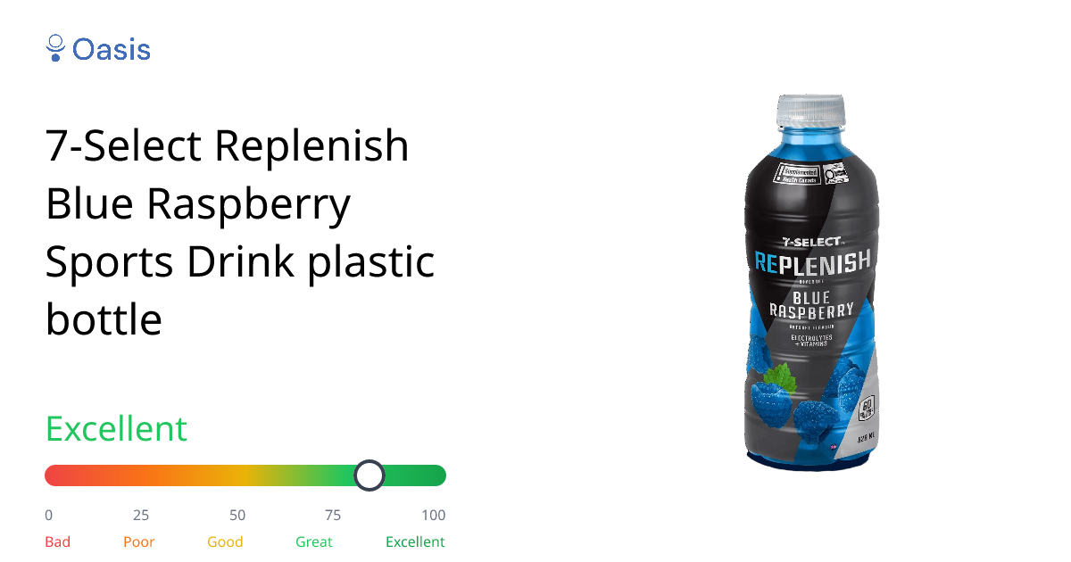 7-Select Replenish Blue Raspberry Sports Drink plastic bottle