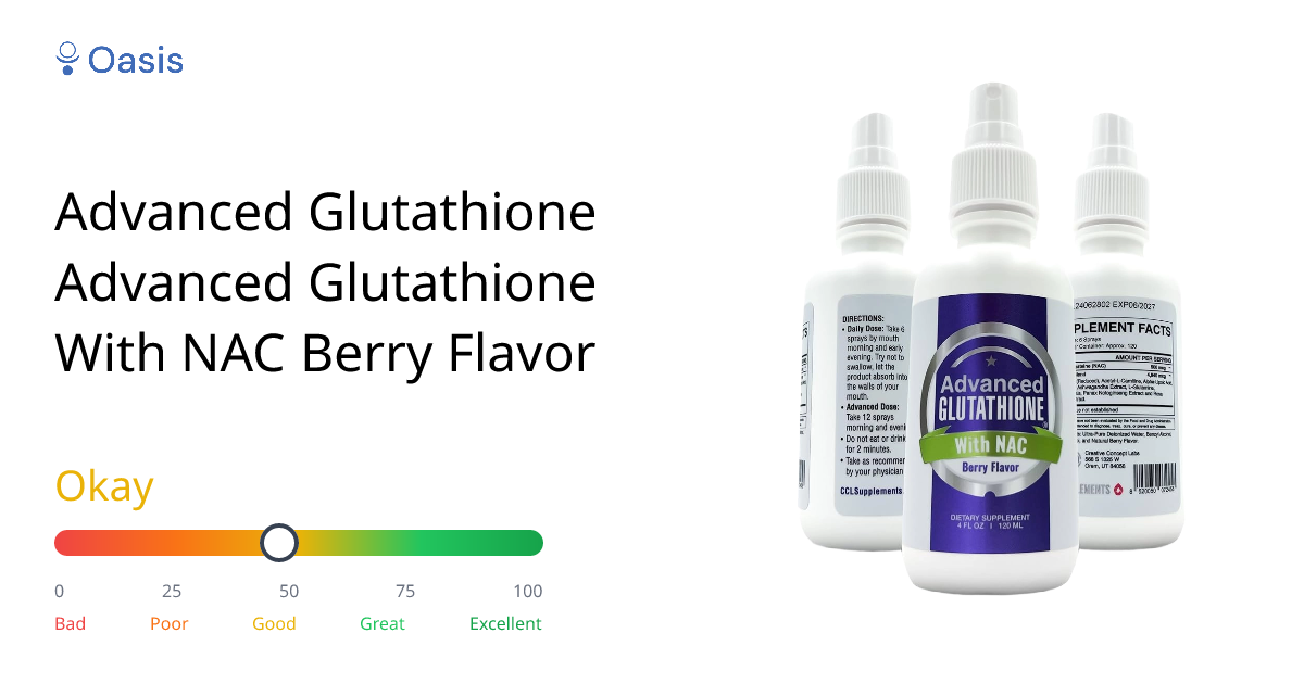 advanced glutathione Advanced Glutathione Advanced Glutathione With NAC Berry Flavor Health  Rating & Analysis
