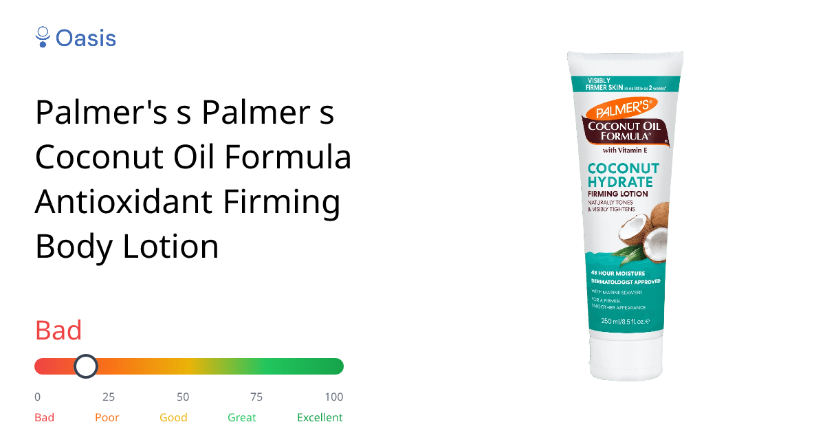 Palmer's s Palmer s Coconut Oil Formula Antioxidant Firming Body Lotion  Health Rating & Analysis | Oasis