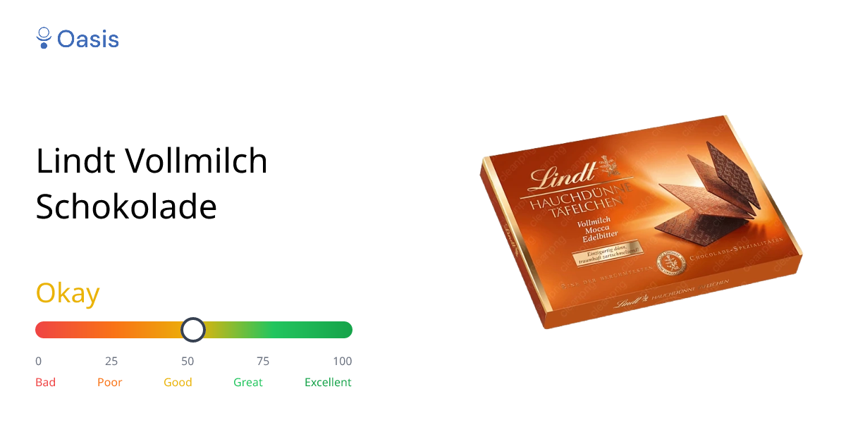 Lindt Vollmilch Schokolade Health Rating & Analysis | Oasis