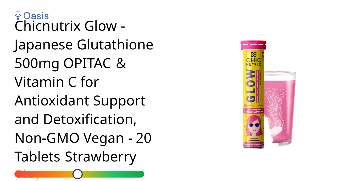 chicnutrix glow glutathione Chicnutrix Glow - Japanese Glutathione 500mg OPITAC & Vitamin C for  Antioxidant Support and Detoxification, Non-GMO Vegan - 20 Tablets  Strawberry Health Rating & Analysis